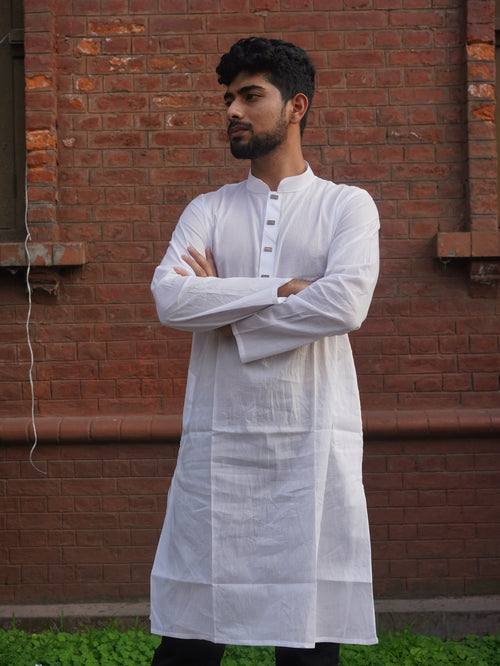 101-White Addi Cotton 100% Suti Panjabi