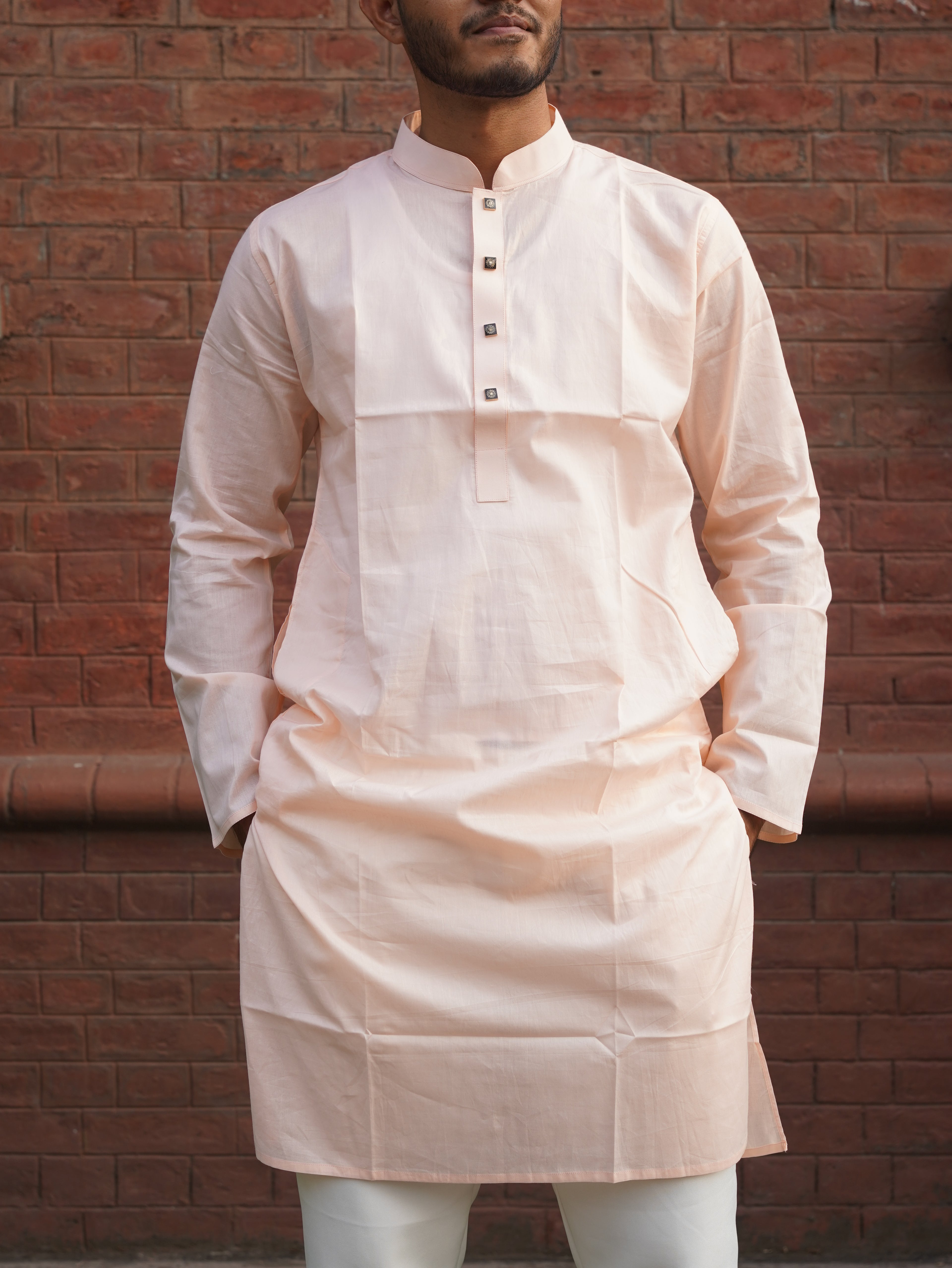 102-Apricot Addi Cotton 100% Suti Panjabi