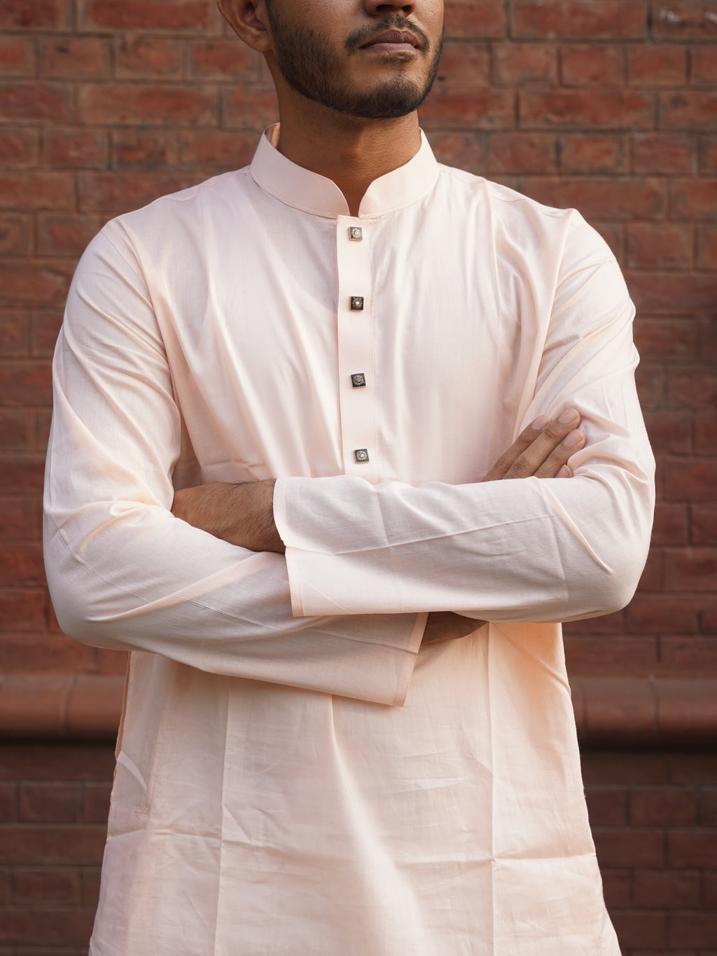 102-Apricot Addi Cotton 100% Suti Panjabi