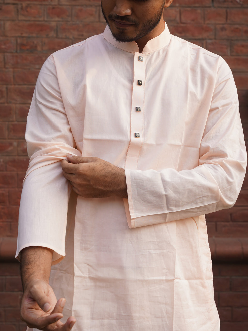 102-Apricot Addi Cotton 100% Suti Panjabi