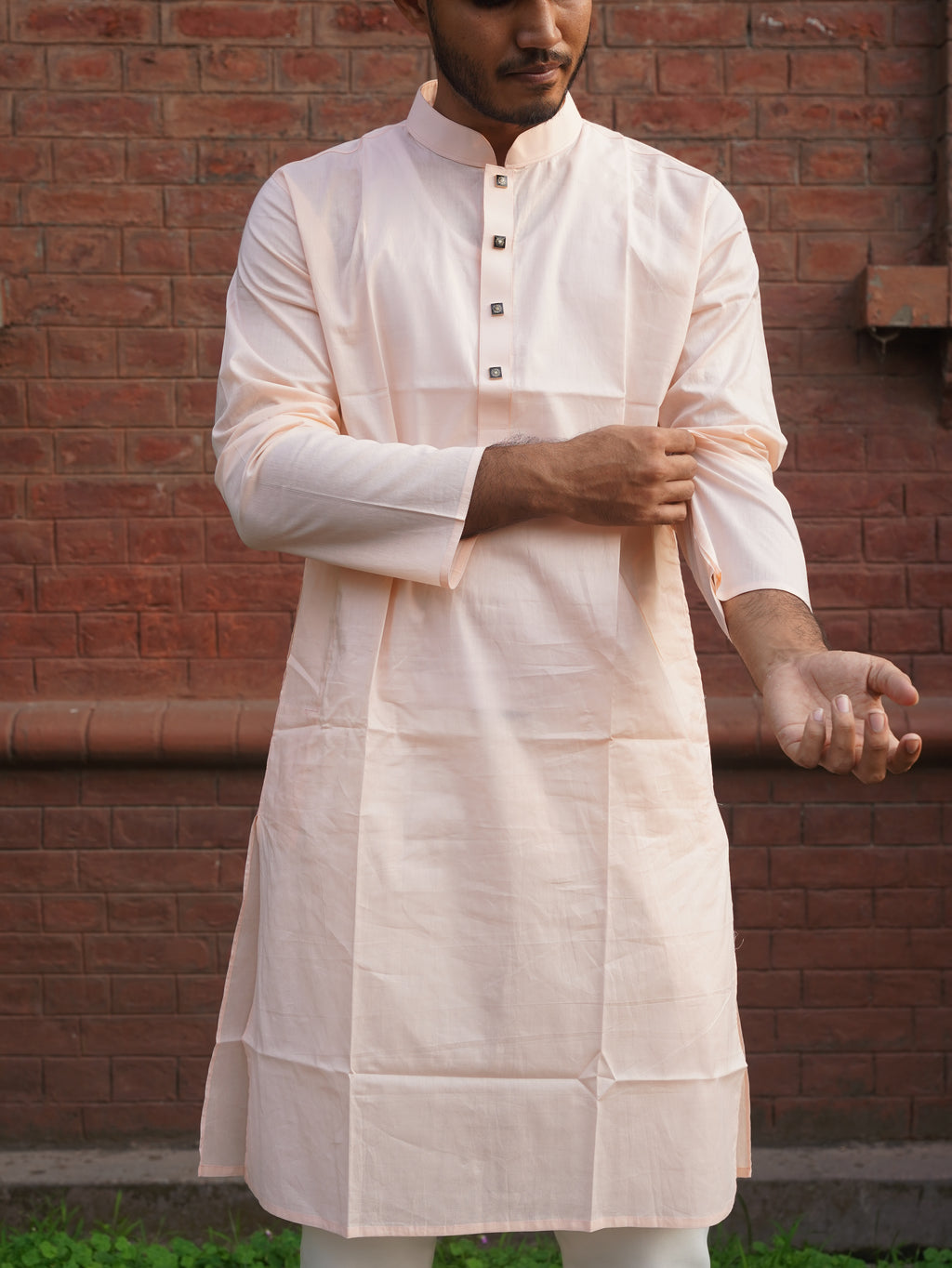 102-Apricot Addi Cotton 100% Suti Panjabi