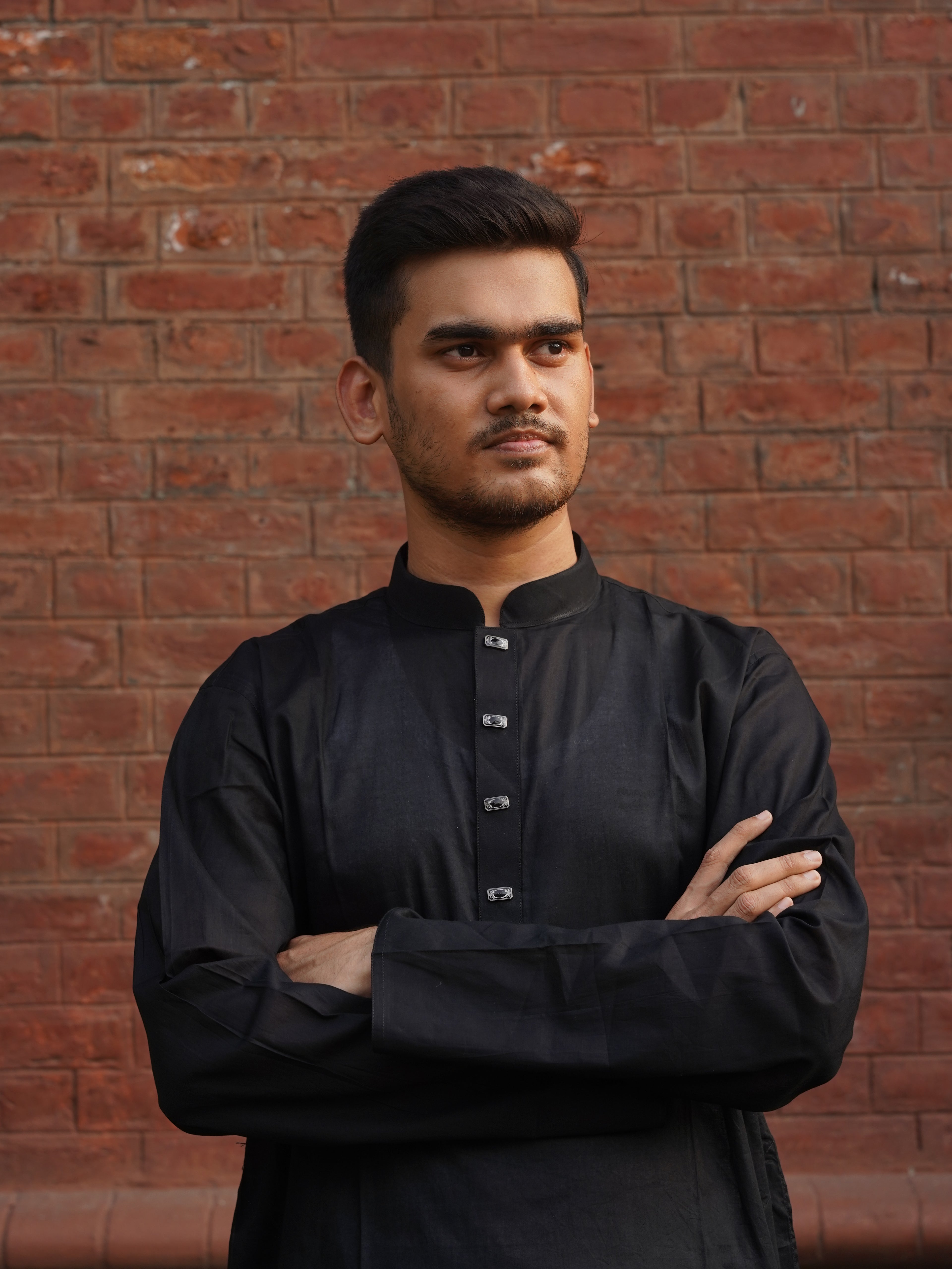 103-Black Addi Cotton 100% Suti Panjabi