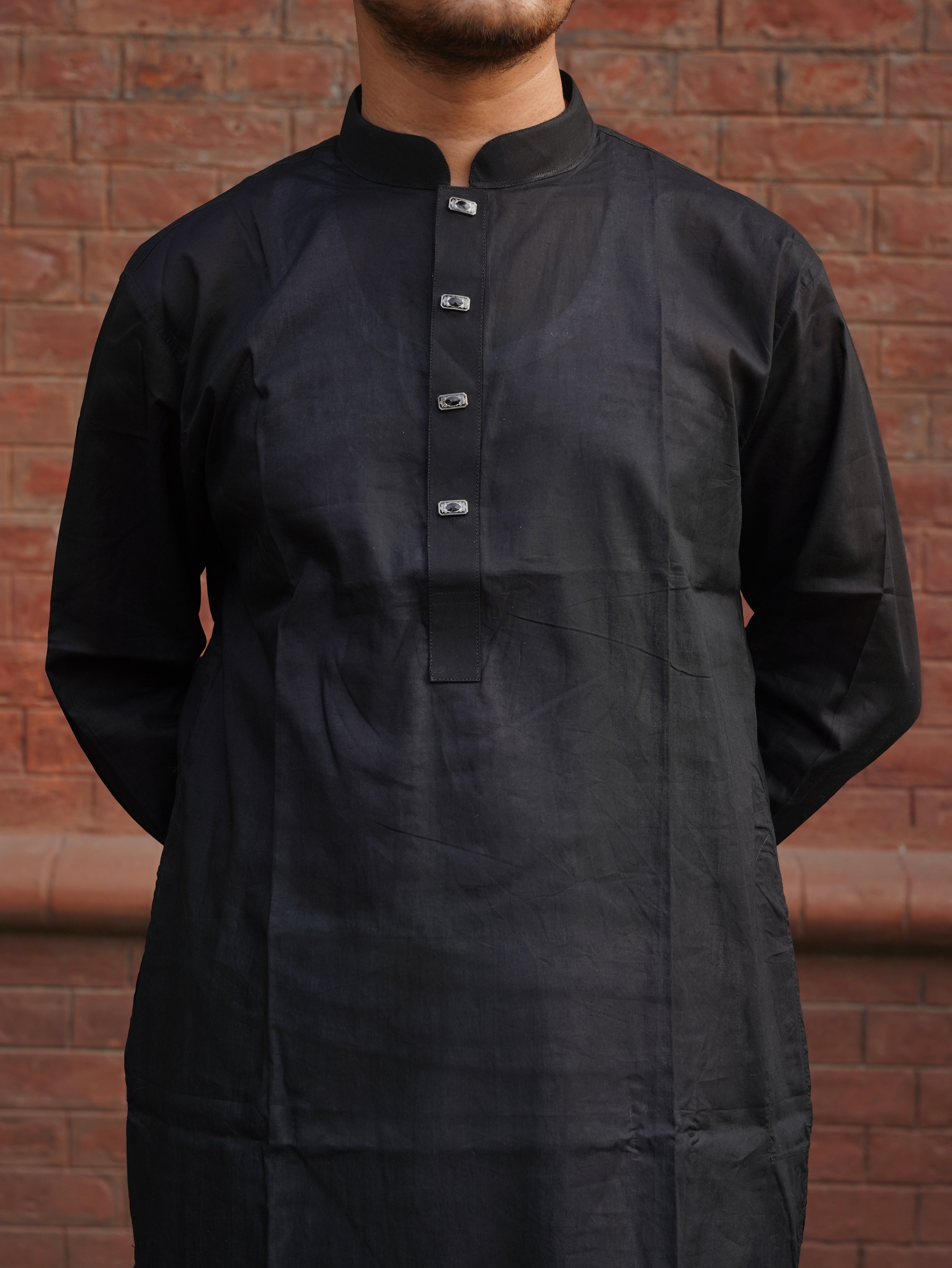 103-Black Addi Cotton 100% Suti Panjabi