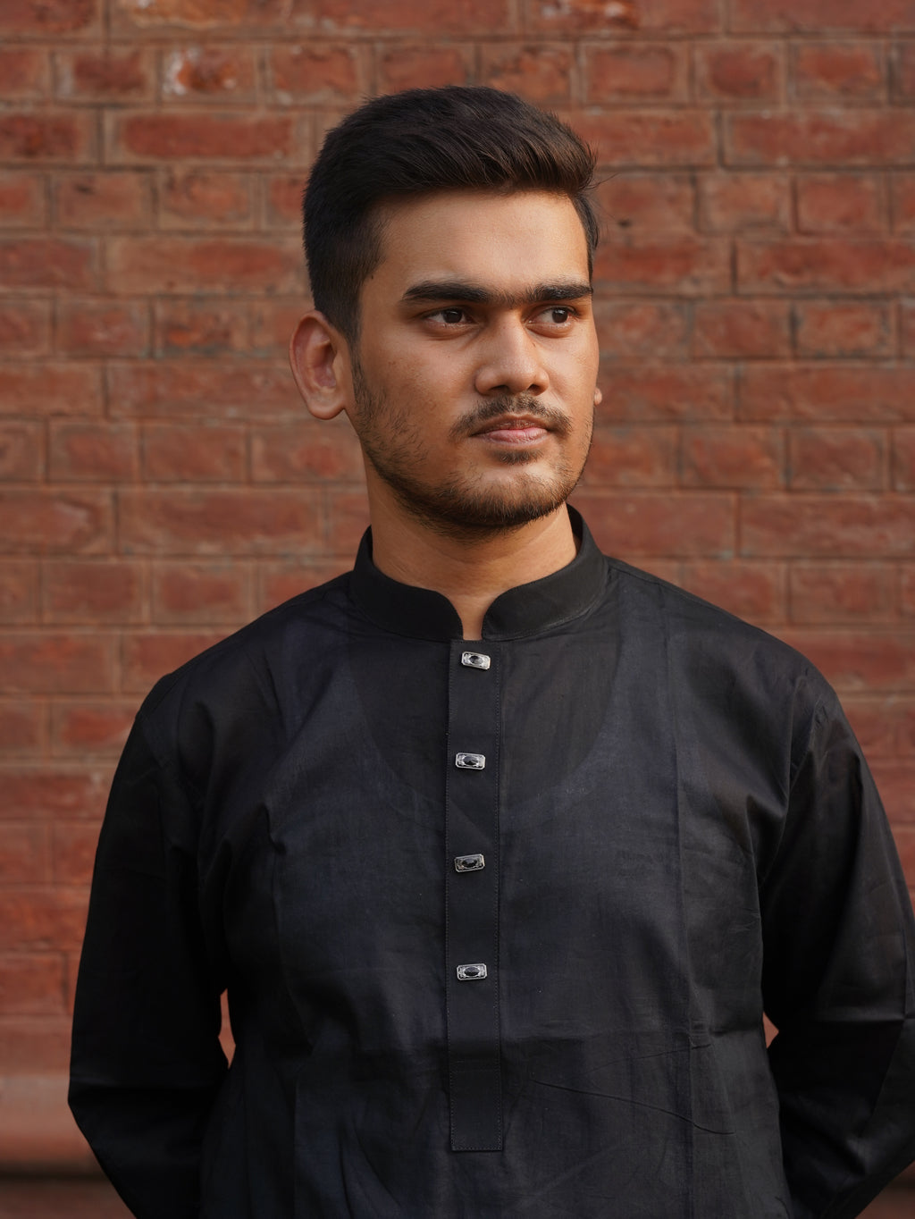 103-Black Addi Cotton 100% Suti Panjabi