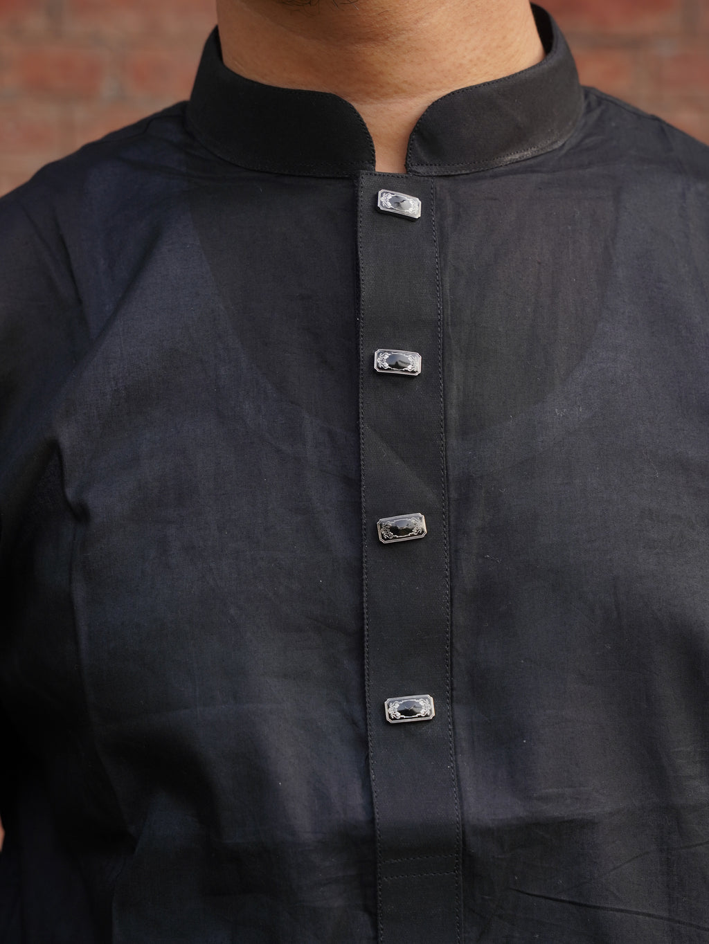 103-Black Addi Cotton 100% Suti Panjabi