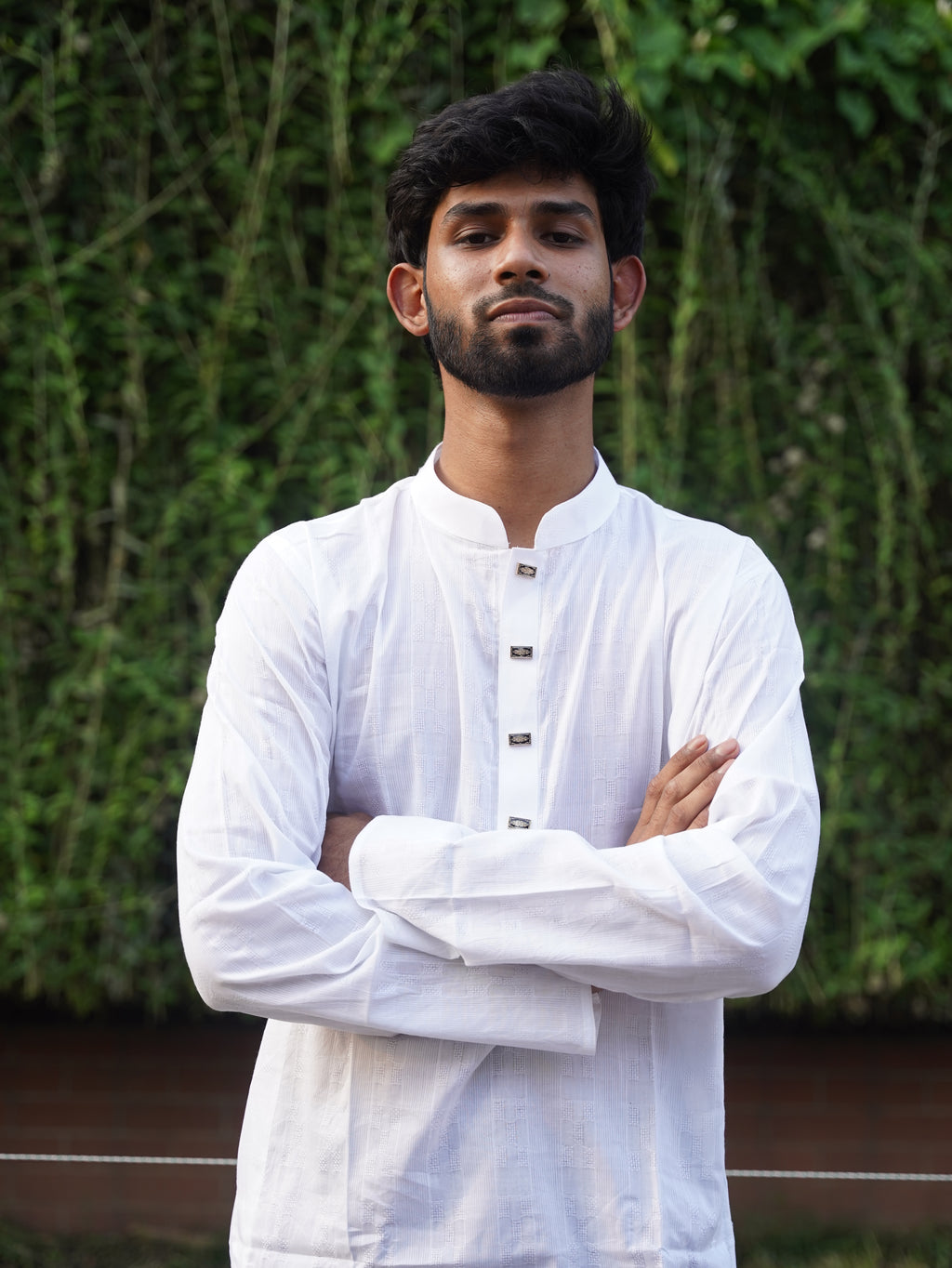 109-White Printed Addi Cotton 100% Suti Panjabi