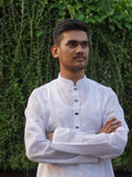 107-White Printed Addi Cotton 100% Suti Panjabi