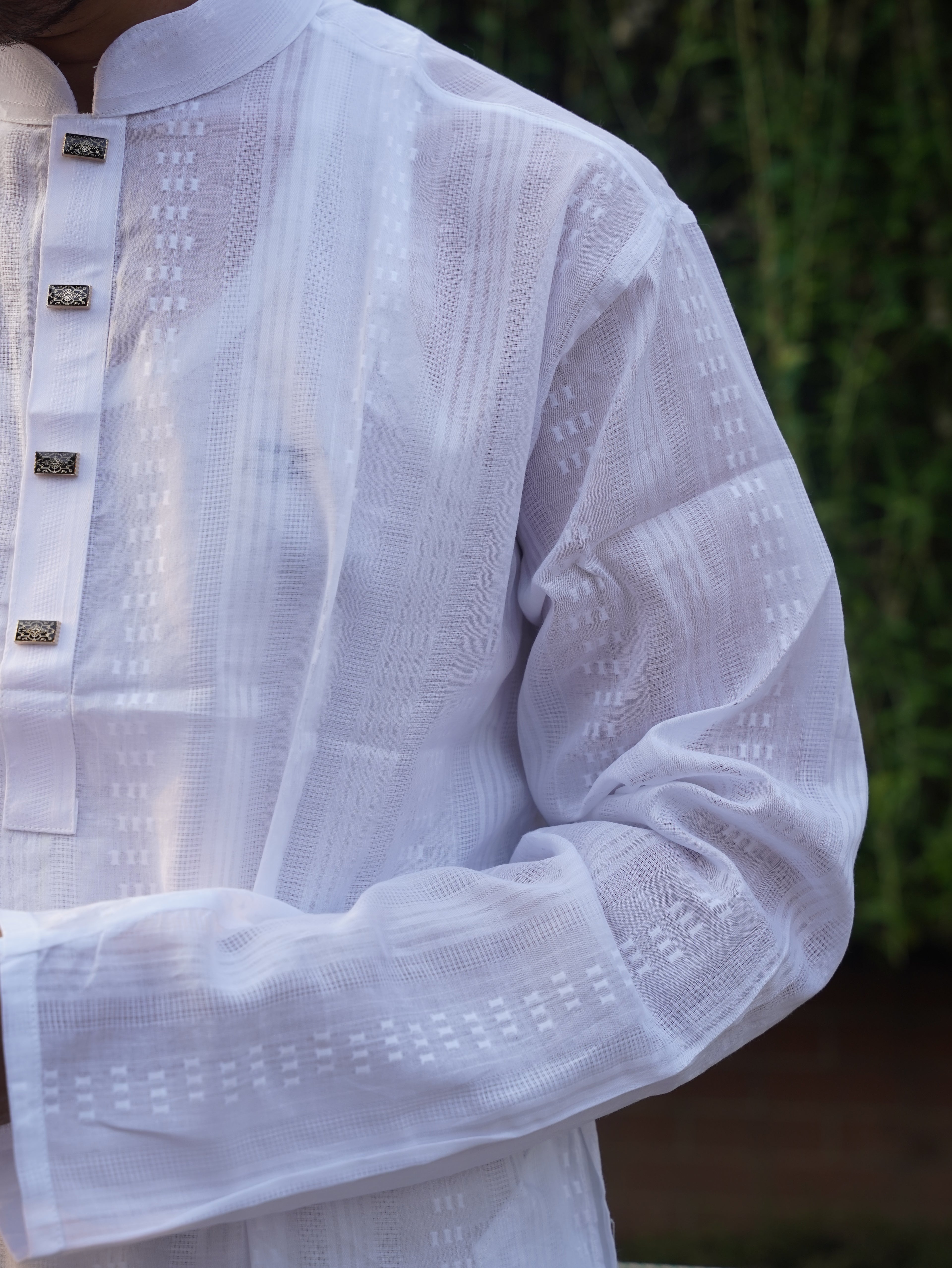 107-White Printed Addi Cotton 100% Suti Panjabi