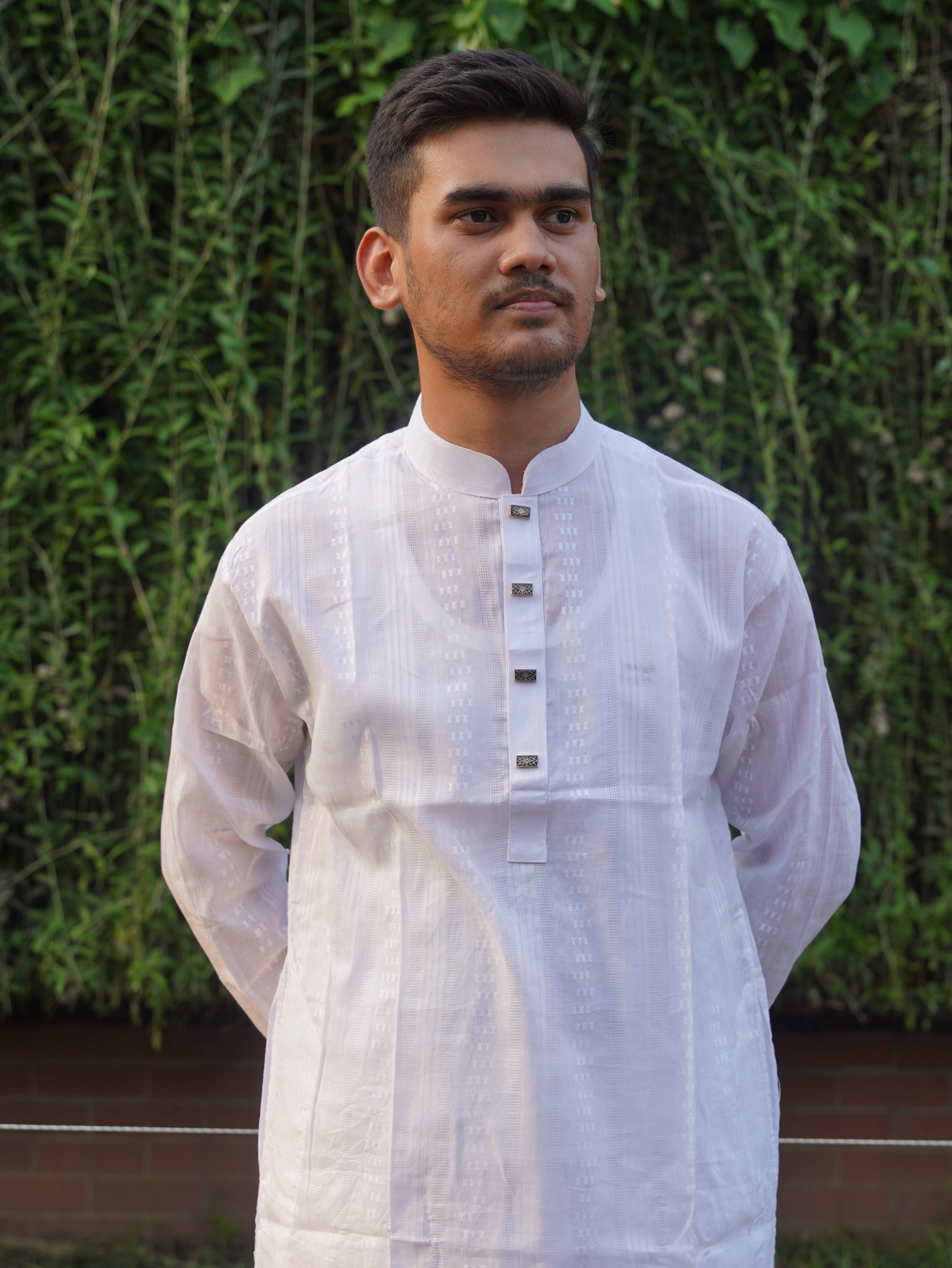 107-White Printed Addi Cotton 100% Suti Panjabi