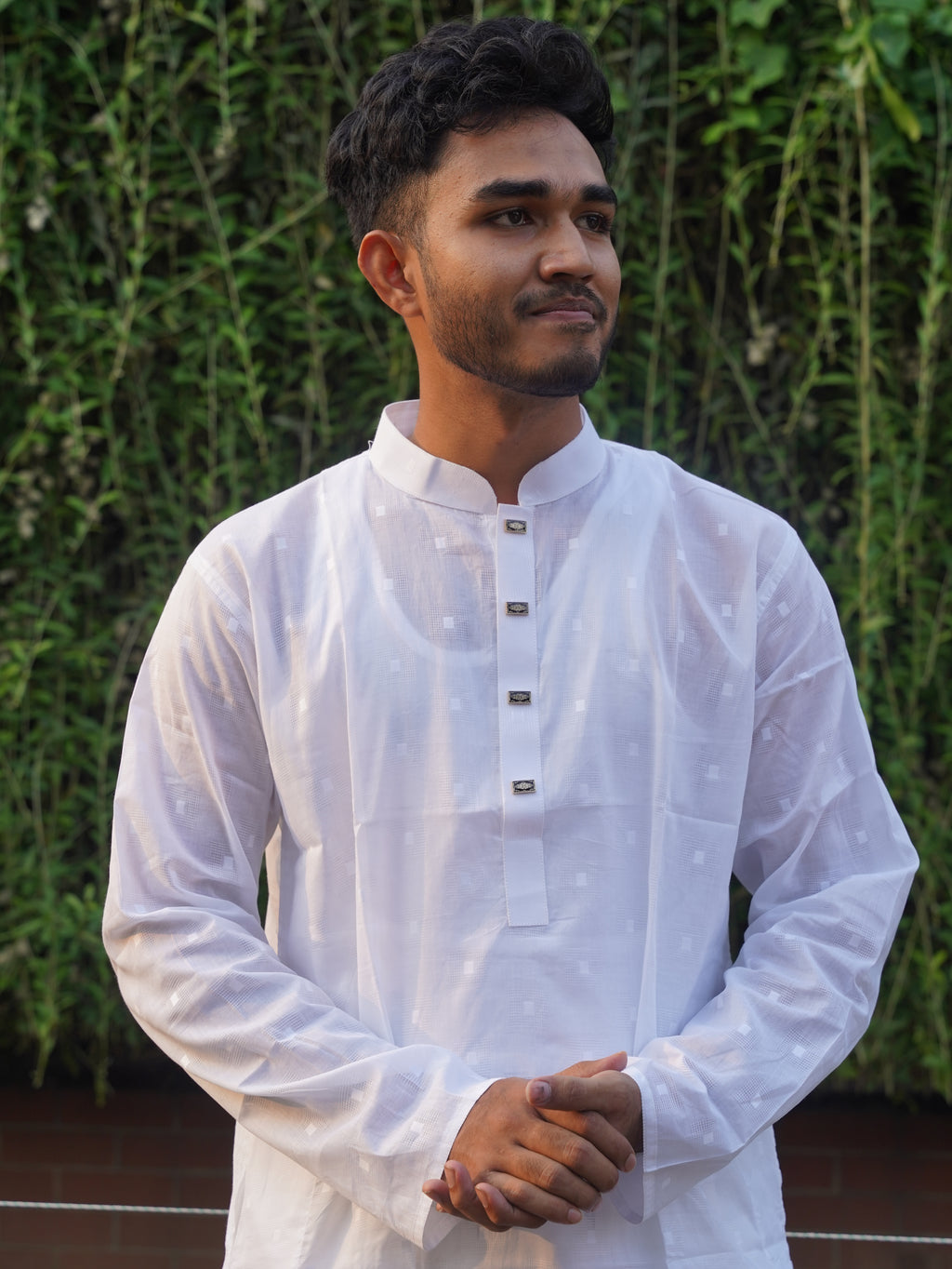108-White Printed Addi Cotton 100% Suti Panjabi
