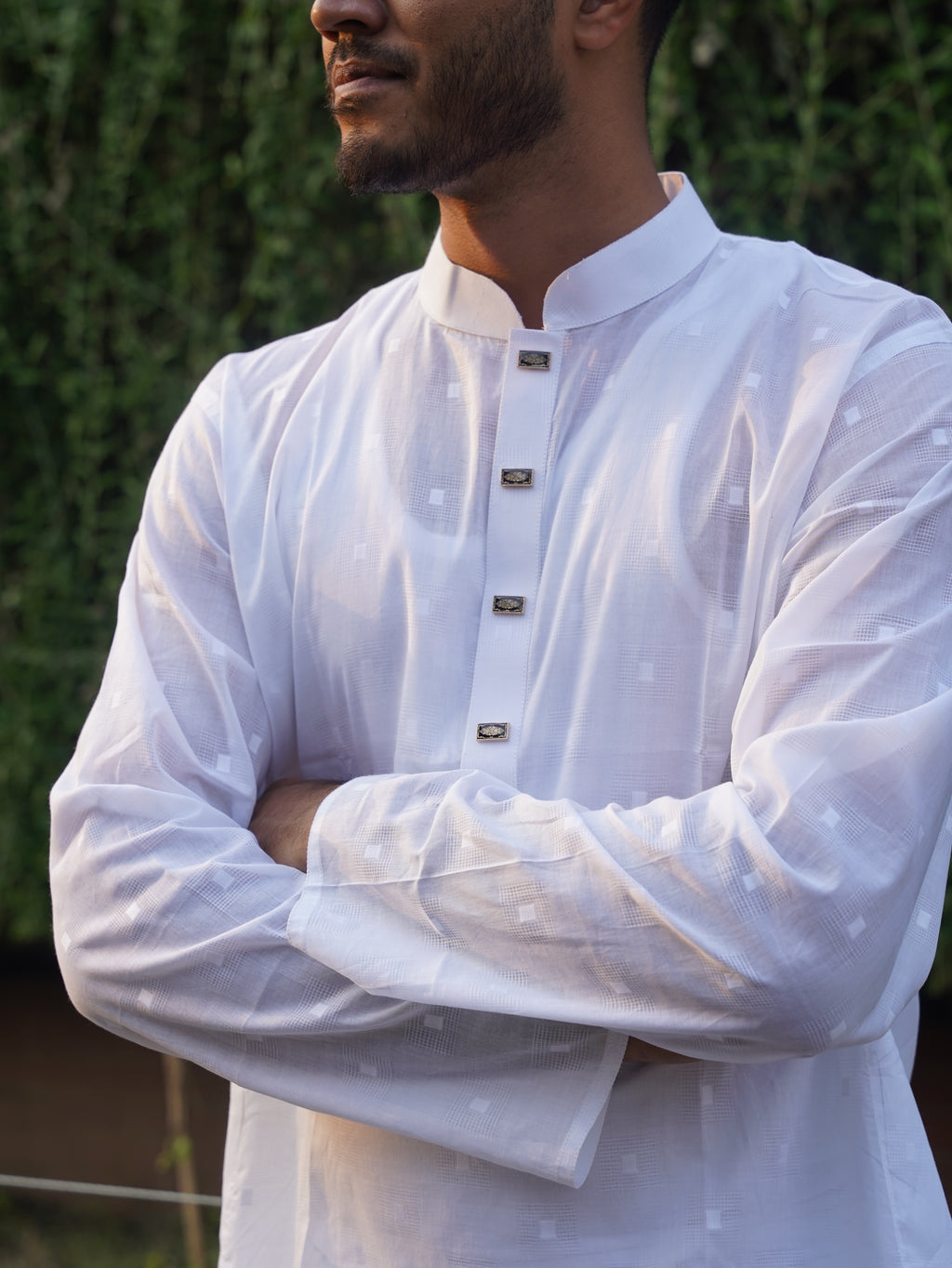 108-White Printed Addi Cotton 100% Suti Panjabi