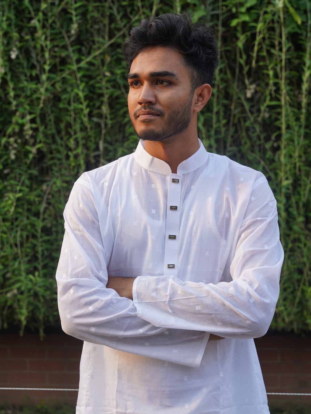 108-White Printed Addi Cotton 100% Suti Panjabi