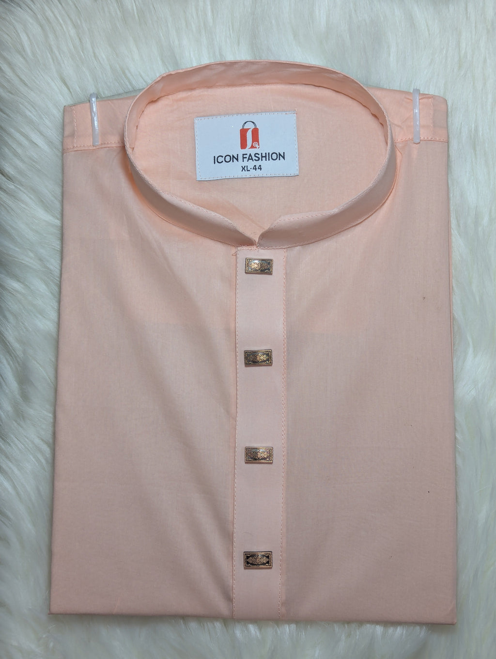 102-Apricot Addi Cotton 100% Suti Panjabi