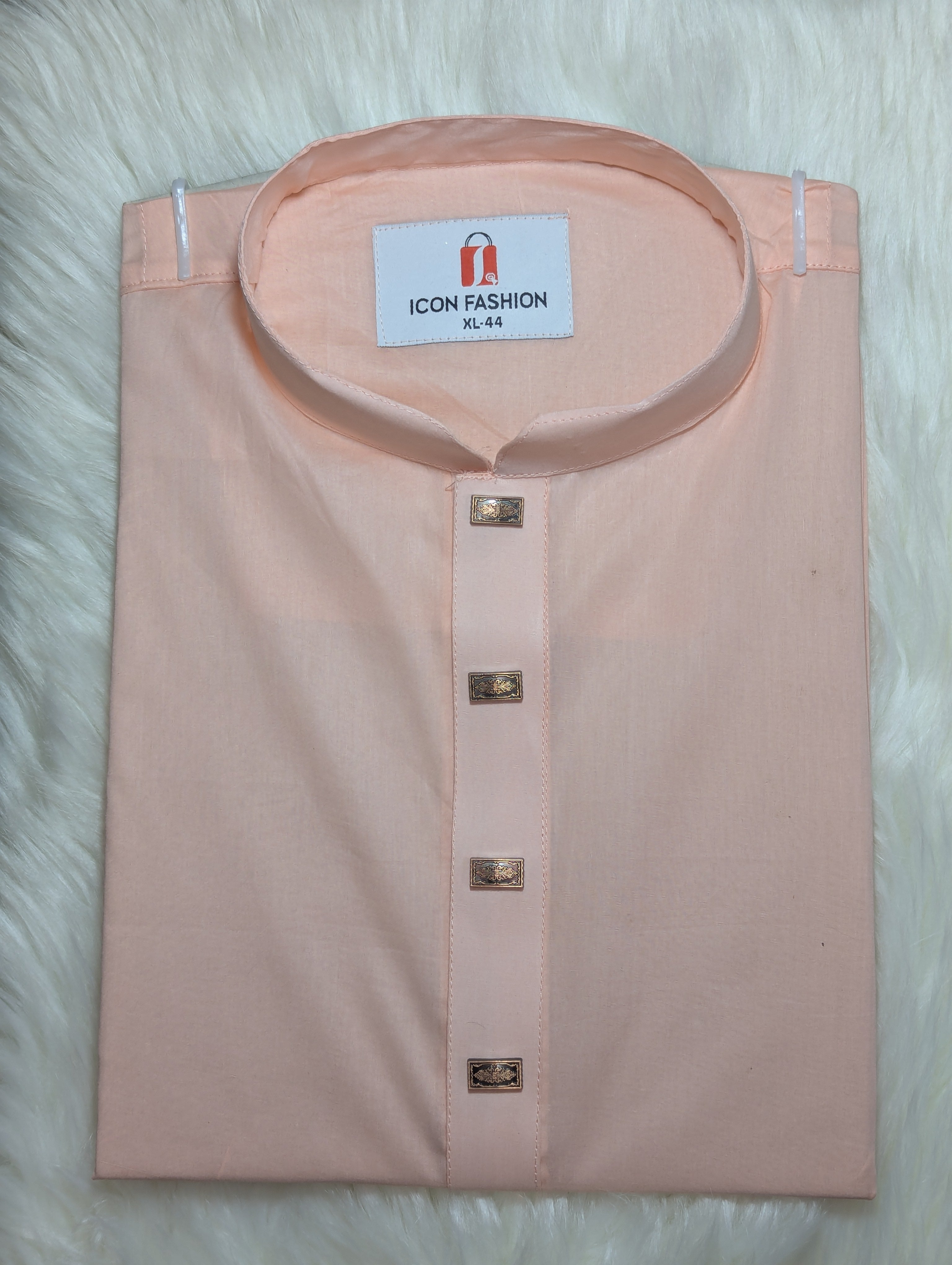 102-Apricot Addi Cotton 100% Suti Panjabi